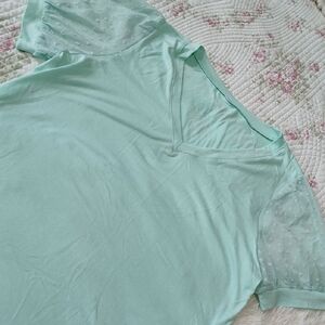 Mint Sheer Poplin Short Sleeve Polo